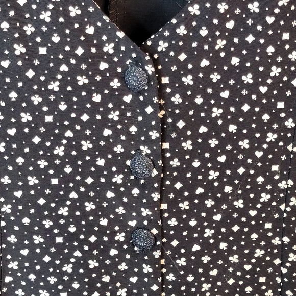 My Michelle Spade Diamond Heart Club Polka Dot AOP Vintage 80's Jumpsuit 11 - Picture 7 of 15